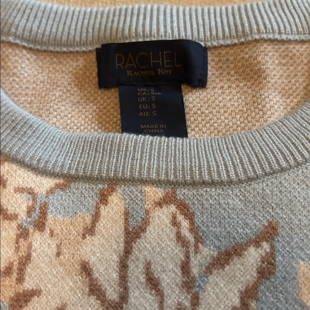 RACHEL baby blue floral sweater - Picture 3 of 4